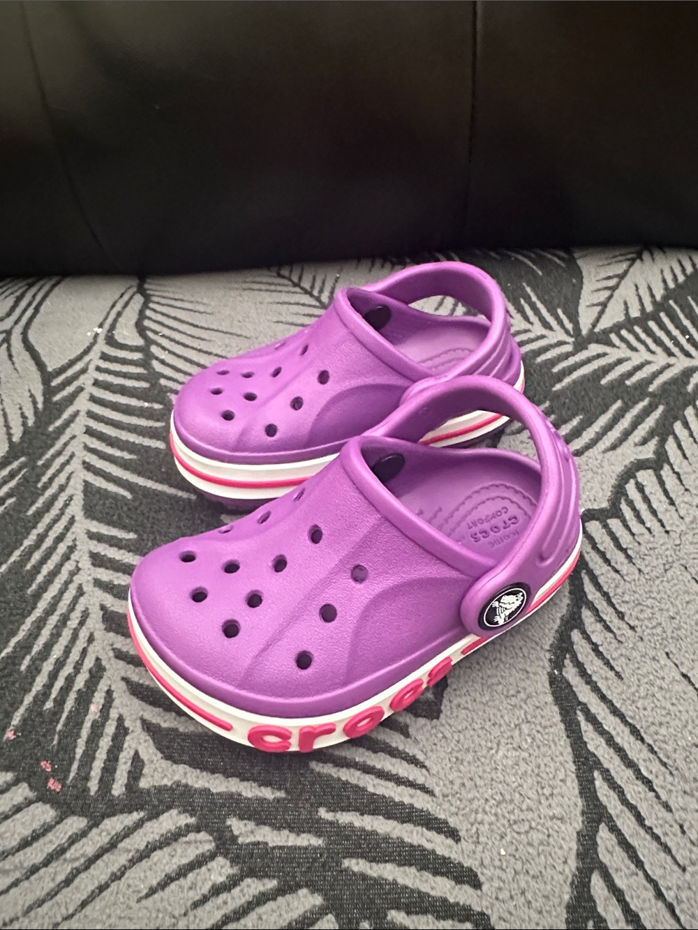 CROCS Kids Purple Clogs with Pink Accents
